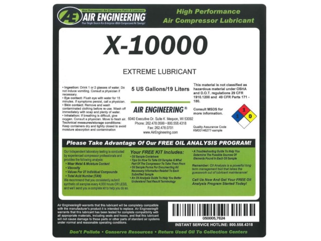 Air Engineering X-10000-55 Lubricant